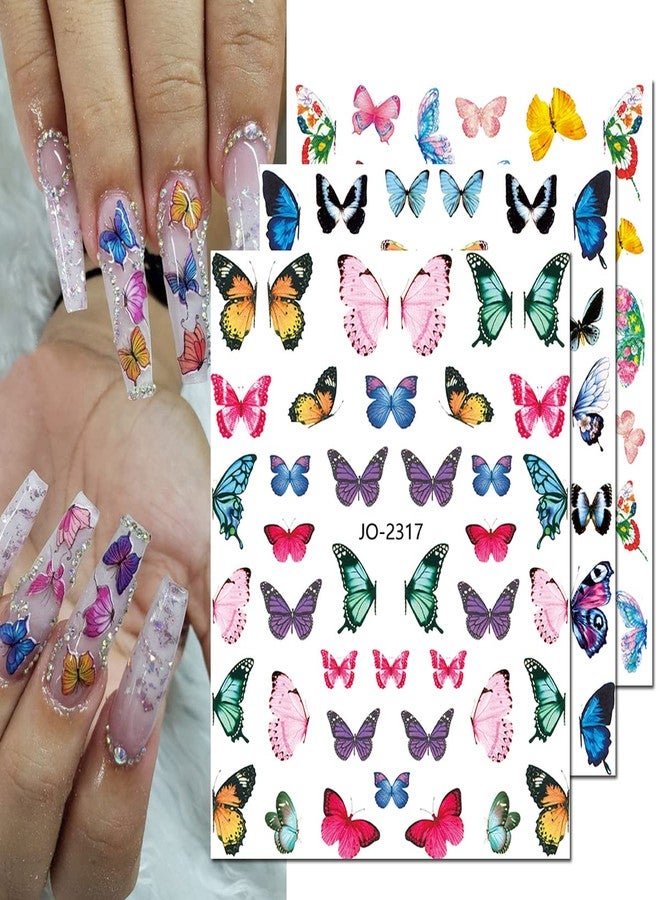 BSBTBZ Butterfly Nail Art Stickers, 3D Decals - Self-Adhesive Butterflies Wing Designs for Women, DIY Nail Decoration - Image 5